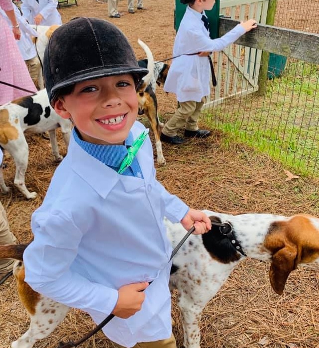 boy with hound